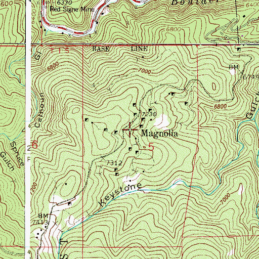 Topographic Map of Magnolia, CO