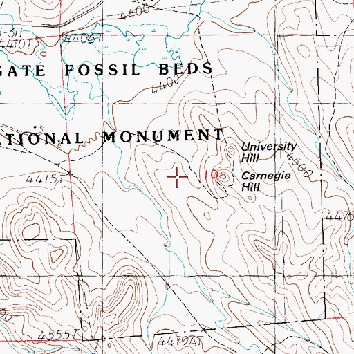 Topographic Map of Carnegie Hill, NE