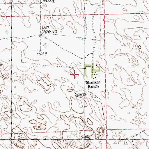 Topographic Map of Shanklin Ranch, NE