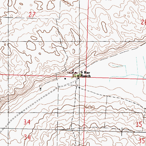 Topographic Map of S Bar Ranch, NE