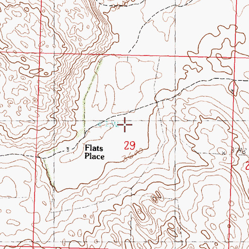 Topographic Map of Flats Place, NE