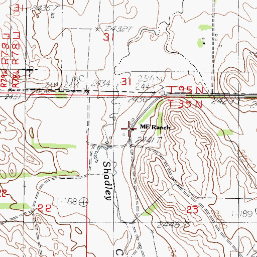 Topographic Map of MF Ranch, NE