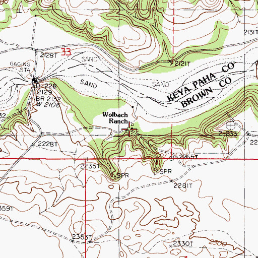 Topographic Map of Wolbach Ranch, NE