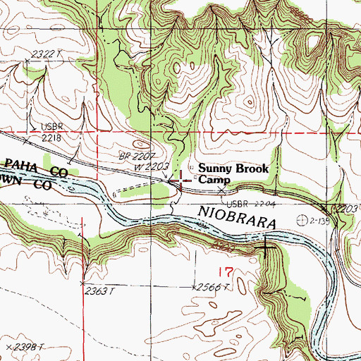 Topographic Map of Sunny Brook Camp, NE