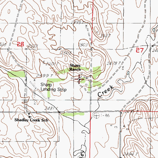 Topographic Map of Sharp Ranch, NE