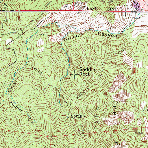 Topographic Map of Saddle Rock, CO