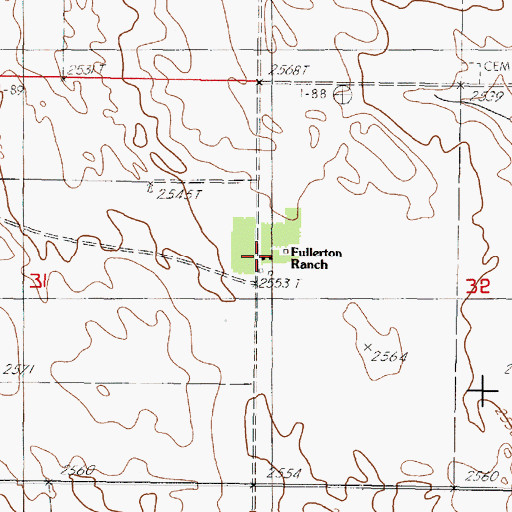 Topographic Map of Fullerton Ranch, NE