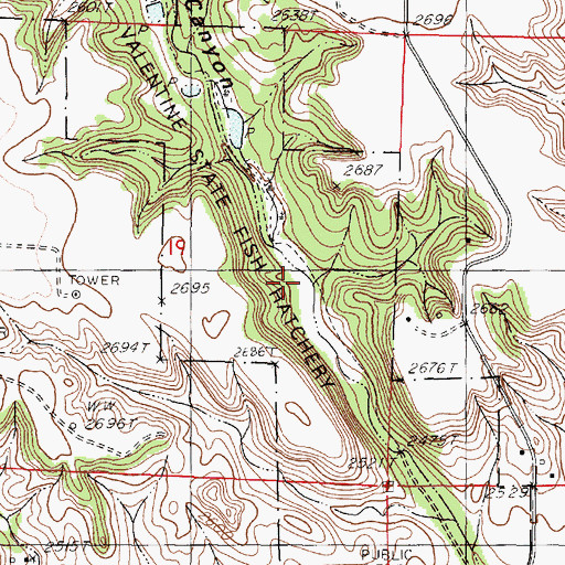 Topographic Map of Valentine State Fish Hatchery, NE