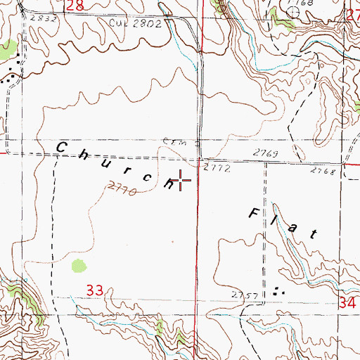 Topographic Map of Church Flat, NE
