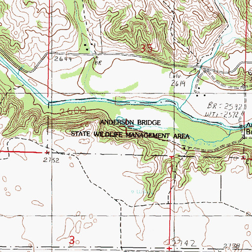 Topographic Map of Anderson Bridge State Wildlife Management Area, NE