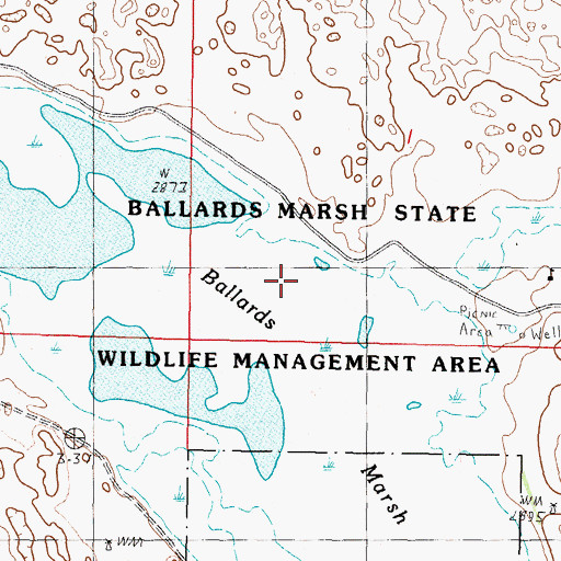 Topographic Map of Ballards Marsh State Wildlife Management Area, NE