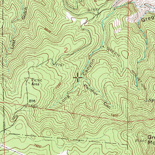 Topographic Map of Panther Canyon, CO
