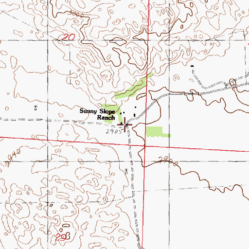 Topographic Map of Sunny Slope Ranch, NE