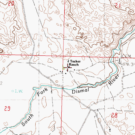 Topographic Map of J Tucker Ranch, NE