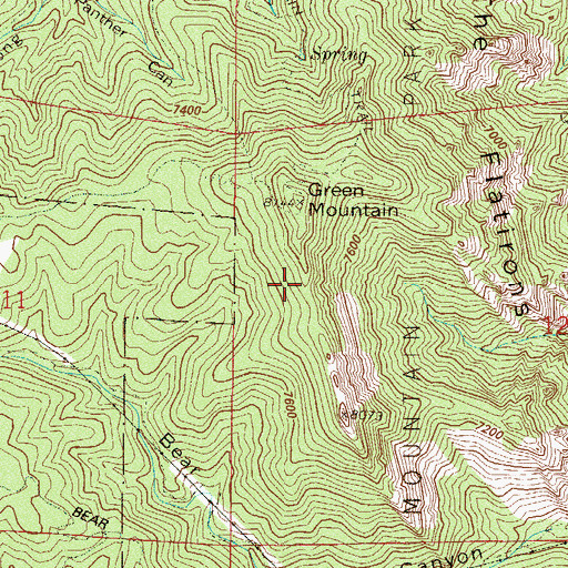 Topographic Map of Green Mountain, CO