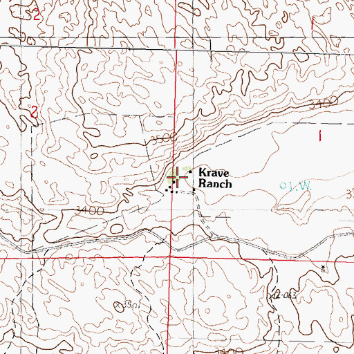 Topographic Map of Krave Ranch, NE