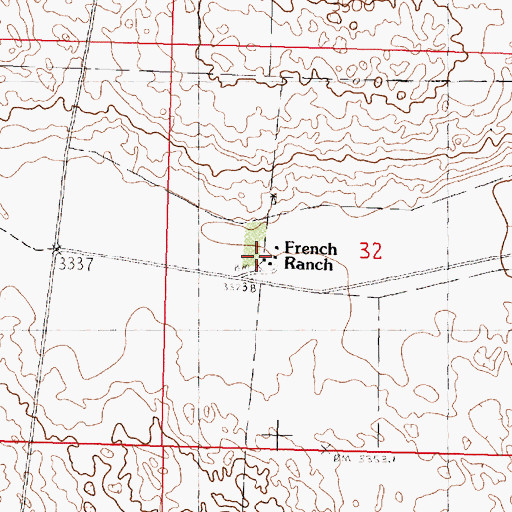 Topographic Map of French Ranch, NE