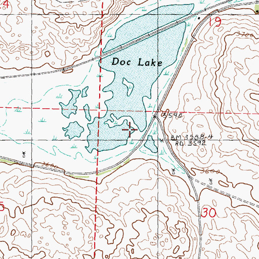 Topographic Map of Doc Lake, NE