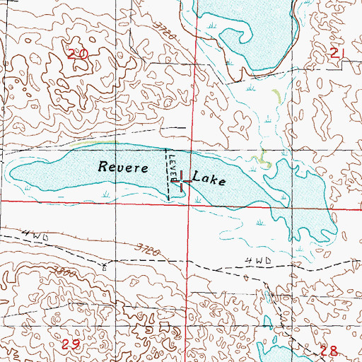 Topographic Map of Revere Lake, NE