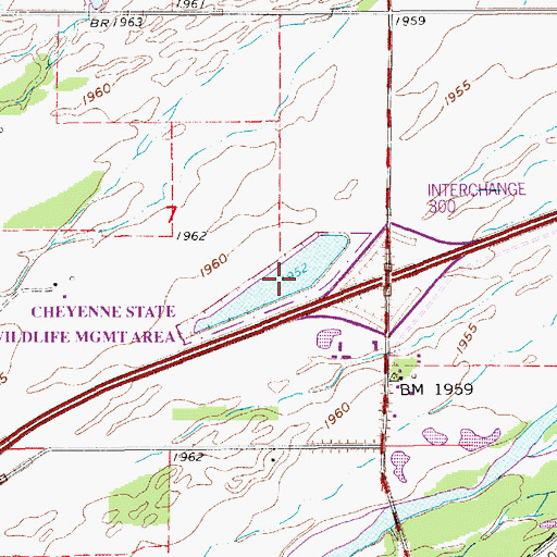 Topographic Map of Cheyenne State Wildlife Management Area, NE