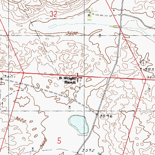 Topographic Map of B Wright Ranch, NE