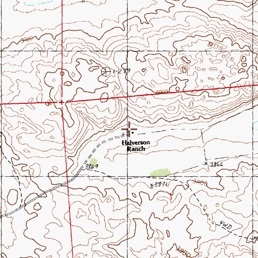 Topographic Map of Halverson Ranch, NE