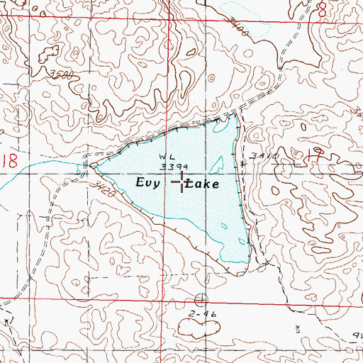 Topographic Map of Evy Lake, NE