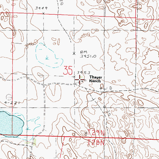 Topographic Map of Thayer Ranch, NE