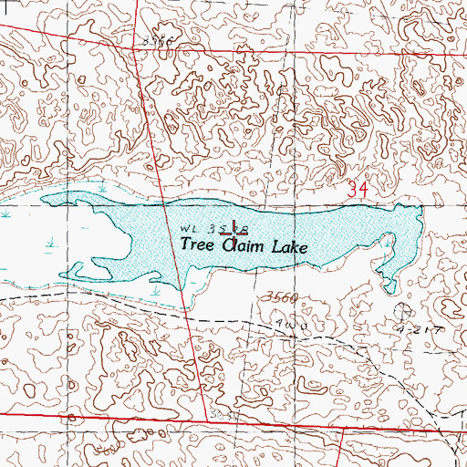 Topographic Map of Tree Claim Lake, NE