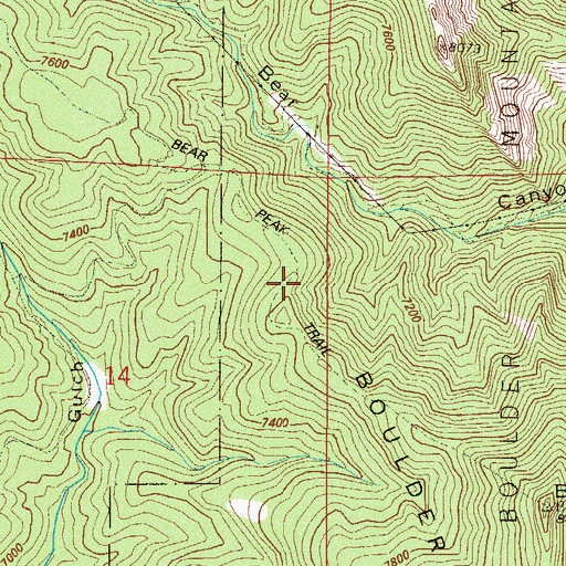 Topographic Map of Bear Peak Trail, CO