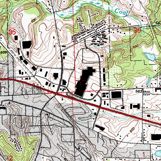 Topographic Map of Alton Square Shopping Center, IL
