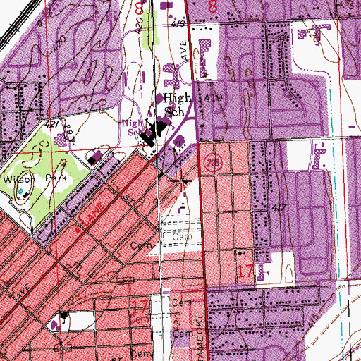 Topographic Map of Calvary Baptist Church, IL