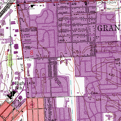 Topographic Map of Central Christian Church, IL