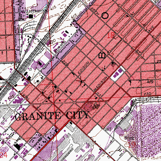 Topographic Map of Central Free Methodist Church, IL