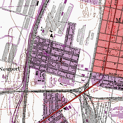 Topographic Map of Church of Christ, IL