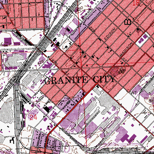 Topographic Map of City Temple Church, IL