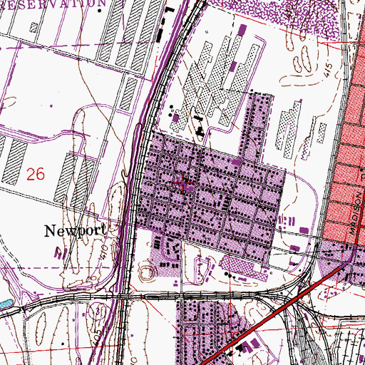 Topographic Map of Dunbar Public School (historical), IL