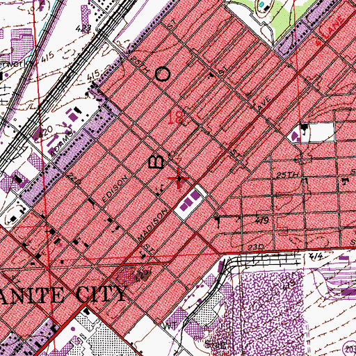 Topographic Map of Fire Assembly of God Church, IL