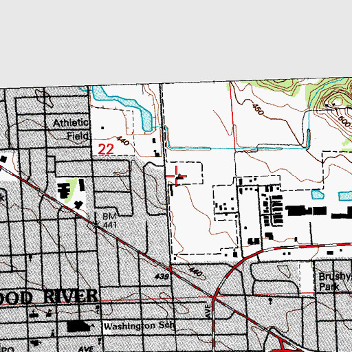 Topographic Map of First Assembly of God Church, IL