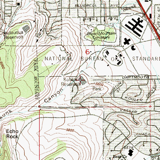 Topographic Map of Kohler Reservoir, CO