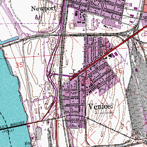 Topographic Map of First Methodist Church, IL