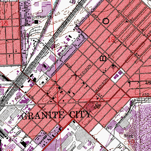 Topographic Map of First United Presbyterian Church, IL