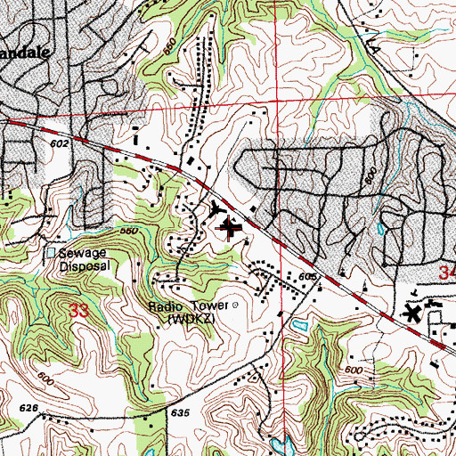Topographic Map of Gilson Brown Elementary School, IL