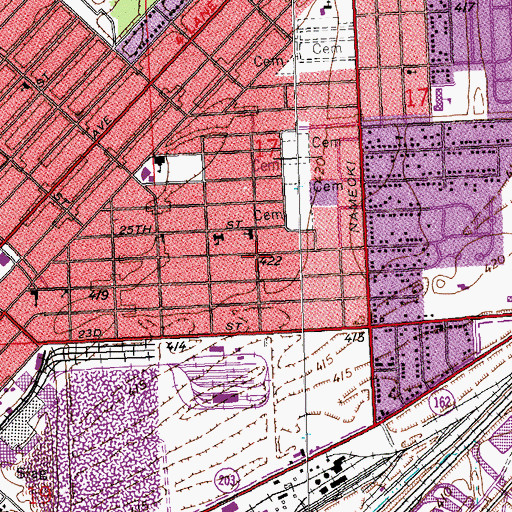 Topographic Map of Grace Baptist Church, IL