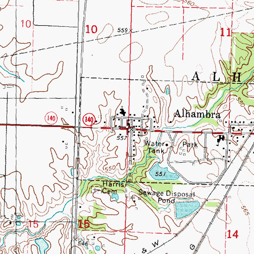 Topographic Map of Green Castle, IL