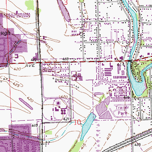 Topographic Map of Grigsby Middle School, IL