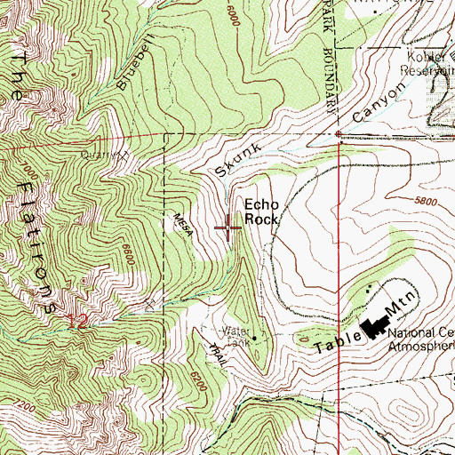 Topographic Map of Echo Rock, CO