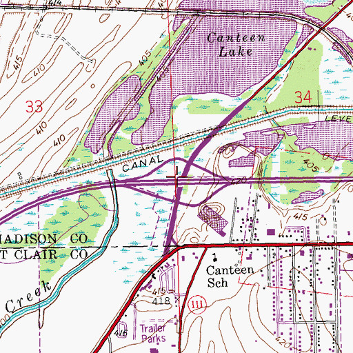 Topographic Map of Interchange 6, IL