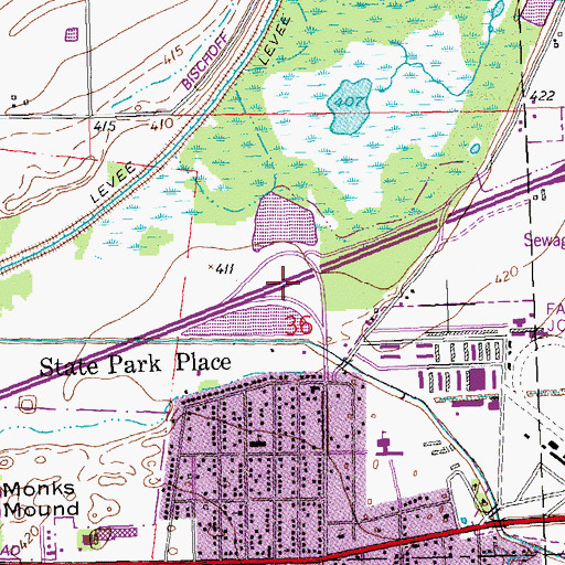 Topographic Map of Interchange 9, IL