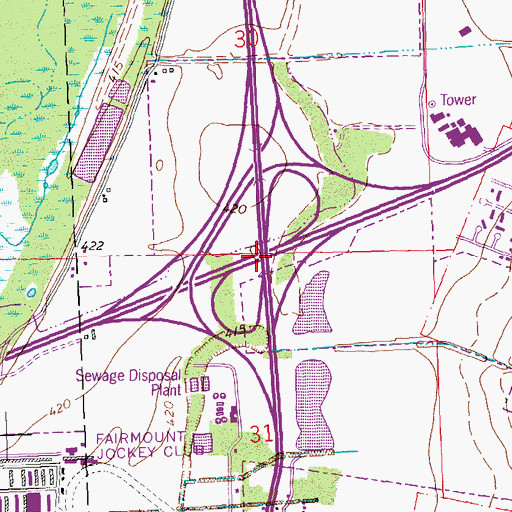 Topographic Map of Interchange 10, IL